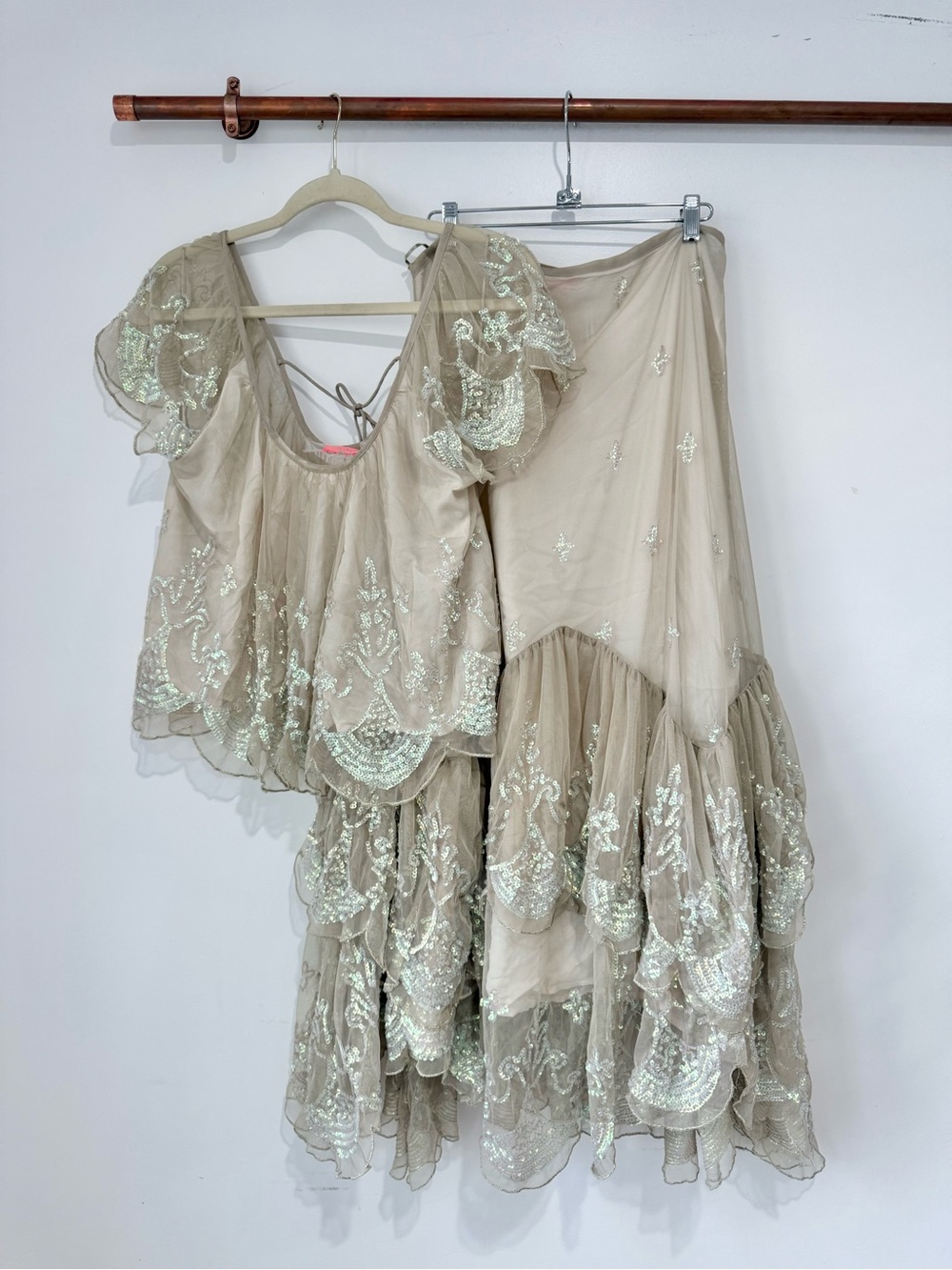 Free People Ciara Shimmer Midi Skirt Set - Picture 2 of 7